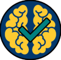 Logo of a Brain with a checkmark nestled in the center.